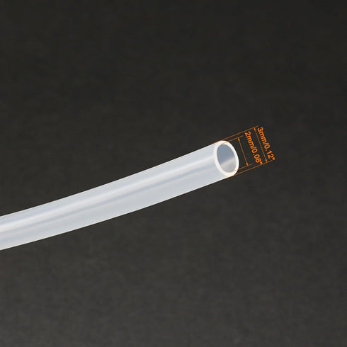 uxcell Silicone Tube 2mm ID X 3mm OD, 16.4' Flexible Rubber Tubing, Transparent Water Air Hose Pipe