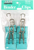 JAM PAPER Colorful Large Binder Clips, 1 1/2 Inch (41 mm) Teal Binderclips - 12/Pack