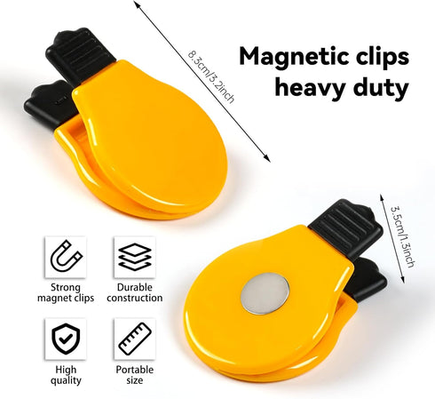 Bulb Refrigerator Magnet Clips Set, Multipurpose Magnet Paper Clips, Set of 6 for Snacks Bag
