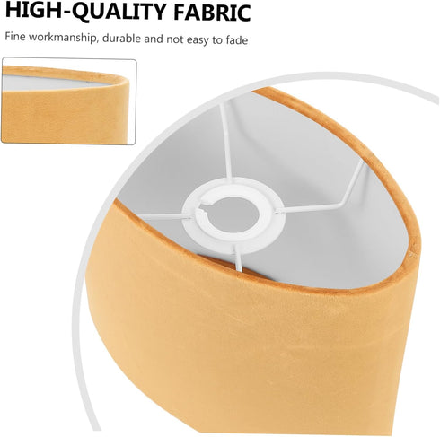1pc E27 Oval Lamp Shade Cloth Lampshade Lamp Cover Clip on Cover Shade Modern for Table and Floor Light Golden