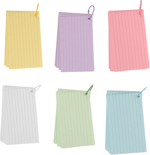 5sets TEHAUX Blank Index Note Cards Binder Writing Cards for Vocabulary Daily Planning and Study Convenient Portable
