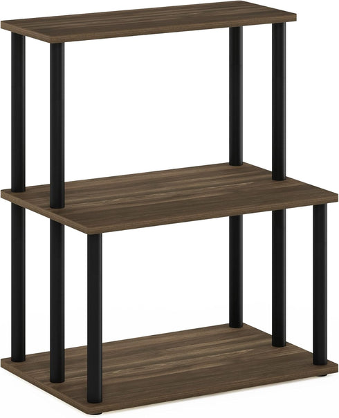 Furinno Turn-N-Tube 3-Tier Toolless Multipurpose Printer Stand, Display Storage Shelf, Columbia Walnut/Black