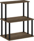 Furinno Turn-N-Tube 3-Tier Toolless Multipurpose Printer Stand, Display Storage Shelf, Columbia Walnut/Black