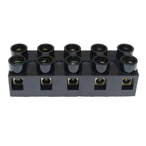RLECS 500V 20A 5 Position Double Row Screw Terminal Block, Black Electrical Barrier Terminal Strip