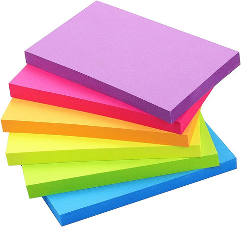 Early Buy Sticky Notes, 6 Bright Color 3 in x 5 in Self-Stick Notes, 70 Sheets/Pad