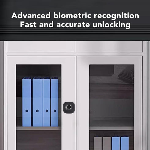 Qcwwy Biometric Fingerprint Drawer Lock Smart Keyless Hidden File Wardrobe Lock with Semiconductor Technology, ABS