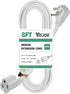YOJOE 16/3 8 ft White Flat Plug Extension Cord, 16AWG Grounded Wire for Christmas Lights and Office Use
