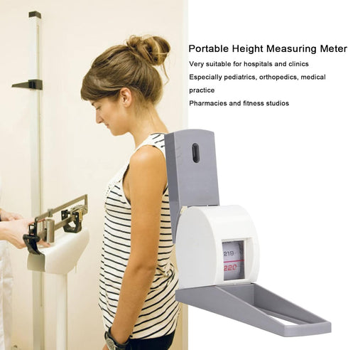 Portable Height Measuring Meter, Wall Mounted Retractable Height Meter for Body Growth Stature Altimeter 2.2m