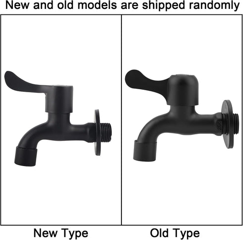 Washing Machine Tap, Wall Mount Water Tap 304 Stainless Steel Sink Faucet Black Garden Water Faucet for Bathroom Laundry Balcony (1) by TOPINCN