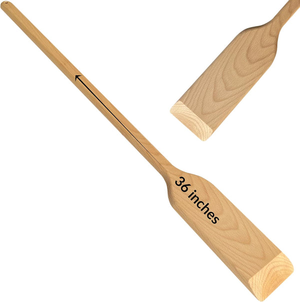 Giant Wooden Mixing Paddle 36-in Beech, Heavy Duty Stirring Spatula for Cooking, Brewing, and Camping