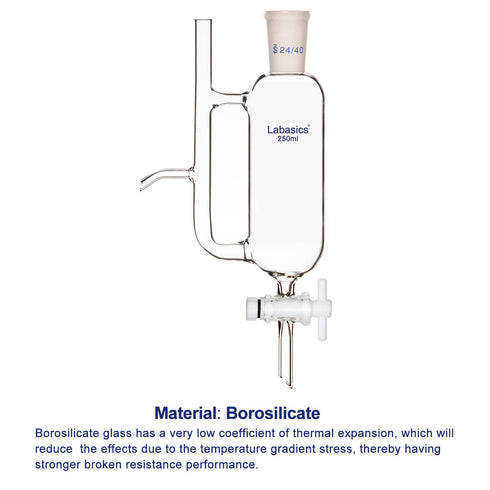 Water Oil Receiver Separator with 24/40 Lab Supply, 250 ml