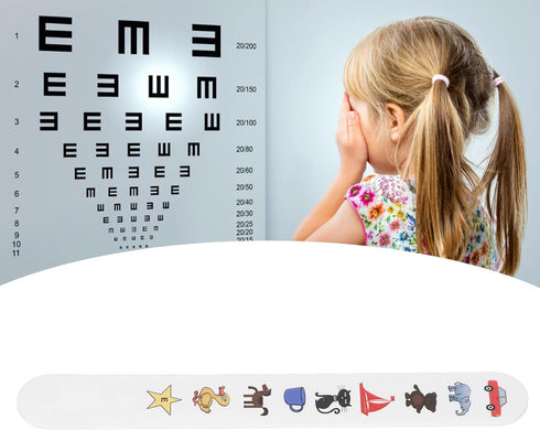 Fixation Stick Vision Tester, Clear Colorful Animal Patterns, Waterproof Coating Thicken, Kids Vision Test Card, 2