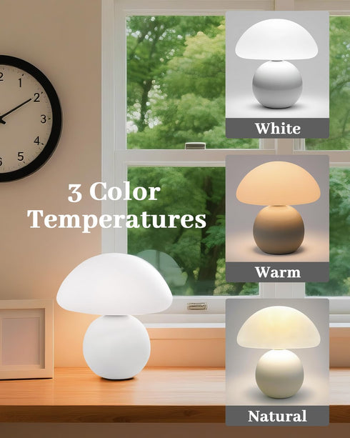 Mushroom Lamp Table Lamp for Bedroom,Desk Bedside Small Lamps for Living Room Night Stands,Mushroom Decor Cute Mini