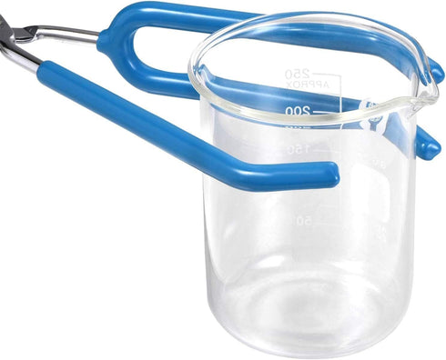 uxcell 11.81-inch Lab Beaker Tongs, Stainless Steel 3 Prongs Opens Up to 180mm Width, Blue