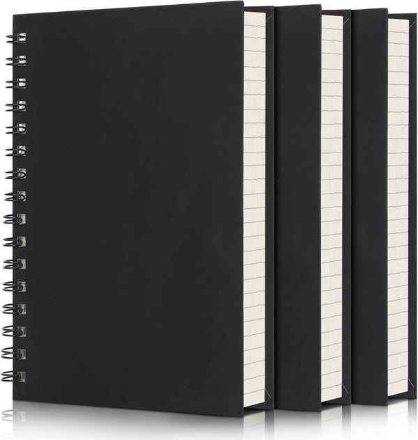 EUSOAR Spiral Notebook College Ruled, 3packs Black A5 5.5" x 8.3", 160 Pages/80 Sheets, Notebooks for Work Office