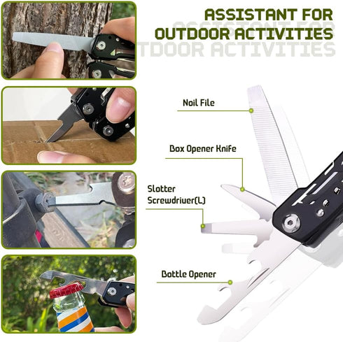 14 in 1 Multitool Pliers with Whistle Gift, Professional Pocket Pliers for Father, Boyfriend, Husband on Christmas,