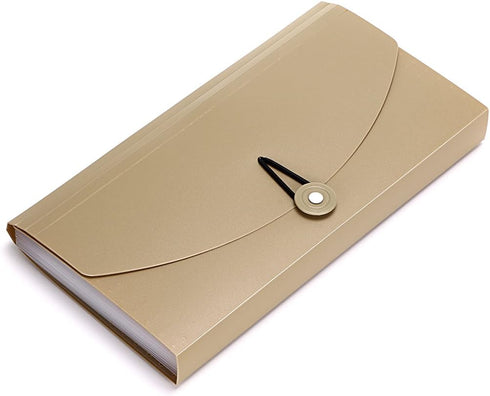 BTSKY Expanding File Folder, 13 Pockets Small Accordion Card and Ticket Holder, Khaki