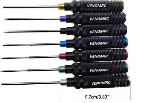 Generic 7 Car/airplane,0.05IN-1/16IN-3/32IN-5/64IN-1.5MM-2.5MM-3.0MM VENOMRC Color Caps Hex Wrencher Hex screwdriver
