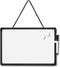 Double-Sided Small White Board, 11" x 7" Mini Hanging Dry Erase Board with Black Frame for Home School Office