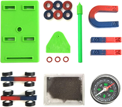 EUDAX Labs Junior Science Magnet Set for Education Science Experiment Tools Including Bar/Ring/Horseshoe/Compass Magnets