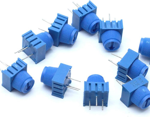 Sscon 10Pcs 5K Breadboard Trim Potentiometer with Knob 3386MP-502 (5K)