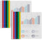 Binditek 12 Pack Clear Report Covers - Sliding Bar File Folder, 50 Sheet Capacity, Multi Color