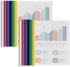 Binditek 12 Pack Clear Report Covers - Sliding Bar File Folder, 50 Sheet Capacity, Multi Color