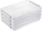 BTSKY 4 Pack A4 Plus Clear Plastic Stackable Storage Box, Desk Paper Magazine Container with Buckle for Organizing