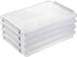 BTSKY 4 Pack A4 Plus Clear Plastic Stackable Storage Box, Desk Paper Magazine Container with Buckle for Organizing