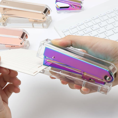 Clear Acrylic Rainbow Stapler, Colorful Desktop Stapler with Classic Modern Design, Gift Idea