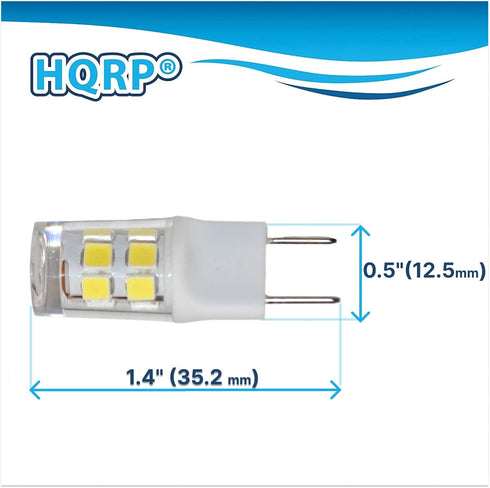 4-Pack G8 17 Bulb 2835 HQRP Bi-Pin LEDs Light SMD Cool White for Light Fitting, Desk Lamps, Wall Mounts Sconces