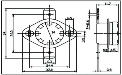 5-Pack KSD301 150 Degrees Centigrade Normally Closed NC Thermostat Thermal Control Switch 250V 10A
