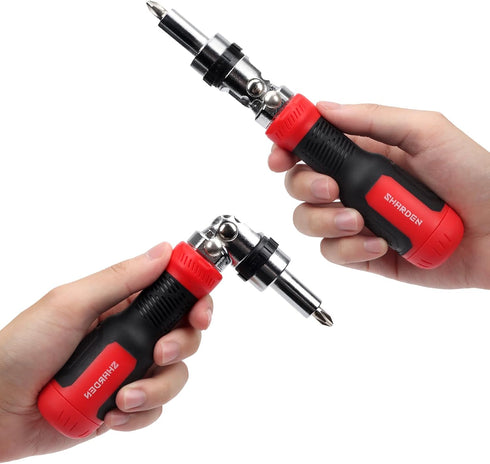 SHARDEN 13-in-1 Ratcheting Screwdriver Set, All in One Multibit Screwdriver with Adjustable Angled Head