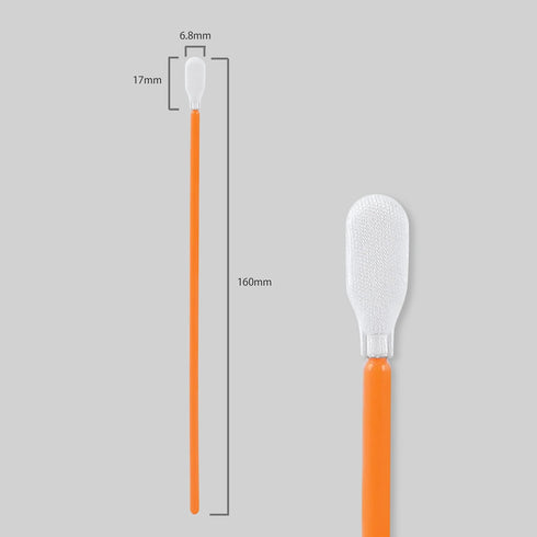 Lab Polyester Swabs 6.3" (100 pcs, Orange) Long Cleaning Swabs for Multipurpose Cleanroom Use