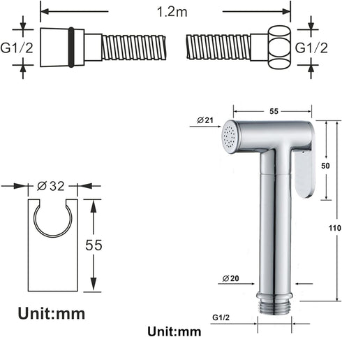 IIUUAYUVI Washing,Type2(Type1) HandheldSprayer for Toilet Round Cloth Diaper Sprayer BrassSprayer for Toilet
