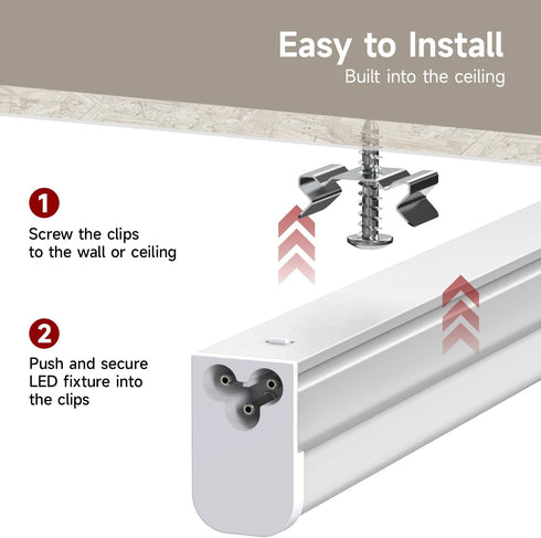 4-Pack 4FT, 20W, 6500K 2200LM, T5 LED Shop Lights Linkable Utility Fixtures for Under-Cabinet Lighting, Kitchen