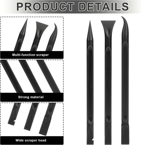 Crevice Cleaning Tool, 9 PCS Carbon Fiber Plastic Scraper Set for Car Detailing, Non-scratch Multi-purpose Tool