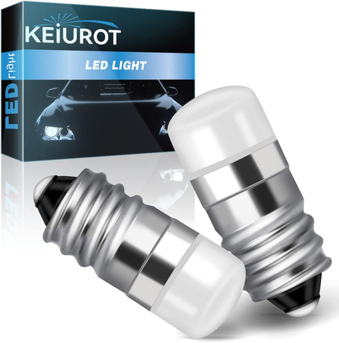 Keiurot E10 LED Bulb, 1487 1447 1446 1449 House Number Light Bulb, 10V-30V Warm White, 2 Pack