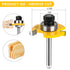 UTRUSTTO Set 1/4 Inch 2 1/4" 3 Tongue and Groove Router Bit Shank, Pieces Router Bits Teeth Adjustable T Shape Wood