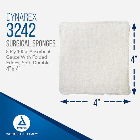 Dynarex 3242 Non-Sterile Gauze Sponge, 4" x 4"