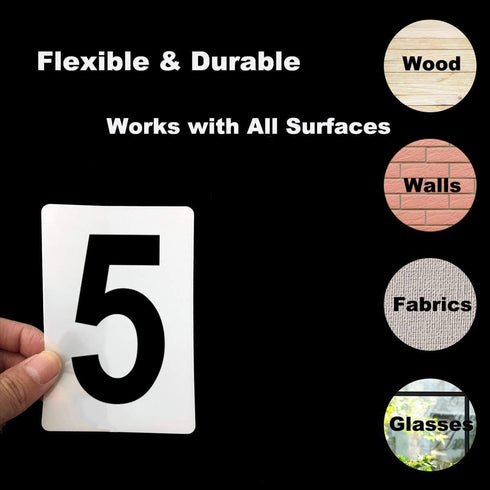 4 Inch Large Number Stencils for Painting, 11 Pack Templates for Curb Address, Cakes, Cookies, Crafts, Reusable Stencils