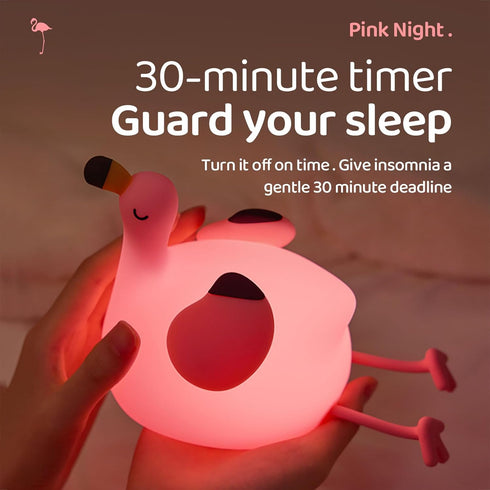 Dimmable Pink Flamingo Night Light for Kids, Silicone LED Baby Nursery Night Light, Funny Nightlight Girls Trendy