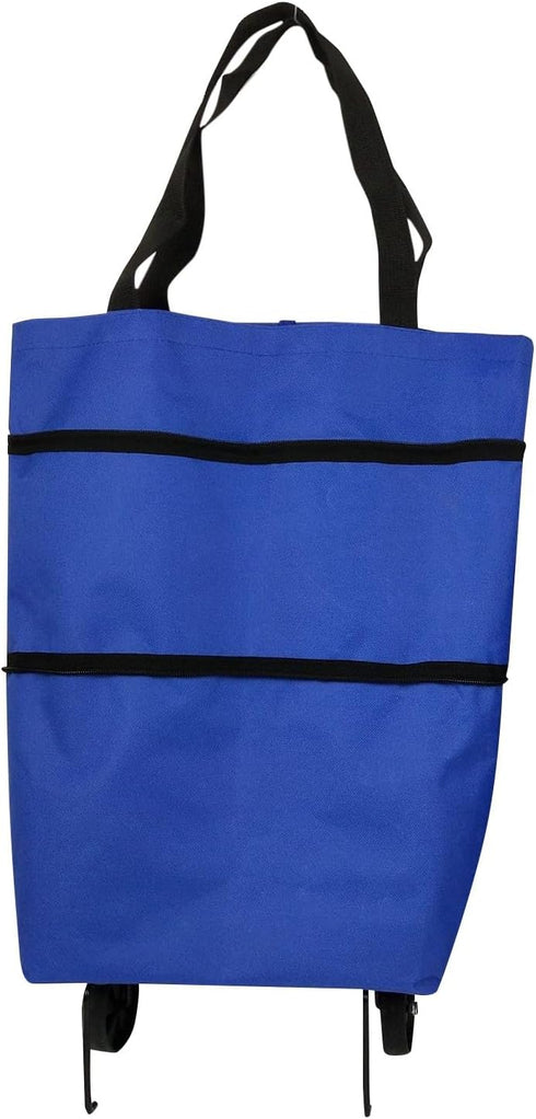 Amaping Shopping Grocery Bag with Wheels Rolling Tote Bag Carry on Luggage Bag