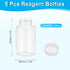 PATIKIL 5 Pcs 300ml Reagent Bottles, PET Wide Mouth Round Bottles with Screw Cap for Lab Water Reagent Liquids Solid Sample Storage Seal, Transparent by PATIKIL