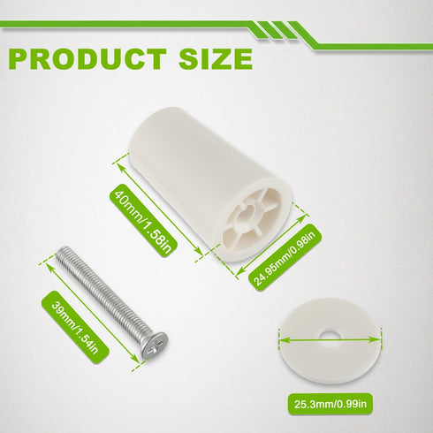 EPLZON 40mm (Pack 10pcs) White Roller Shutter Stop for Roller Blind & Blinds Including Washers and Screws