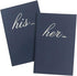 FOONEA Navy Blue Wedding Vow Book, His and Her Set of 2 - Bridal Shower Gifts Journal