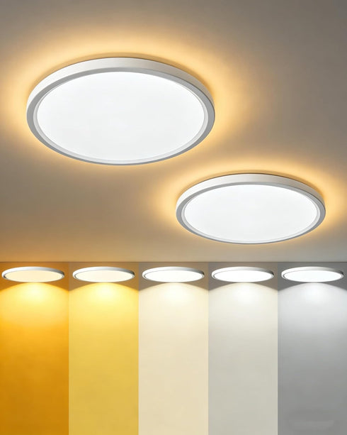 LEDYOND 11in Flush Mount Ceiling Light 2 Pack White, 5CCT 3000-6500K, 1100LM