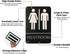 Unisex Braille Restroom Sign - 9 x 6 Inch with Graphical Symbols and Double Sided 3M Tape (Black)