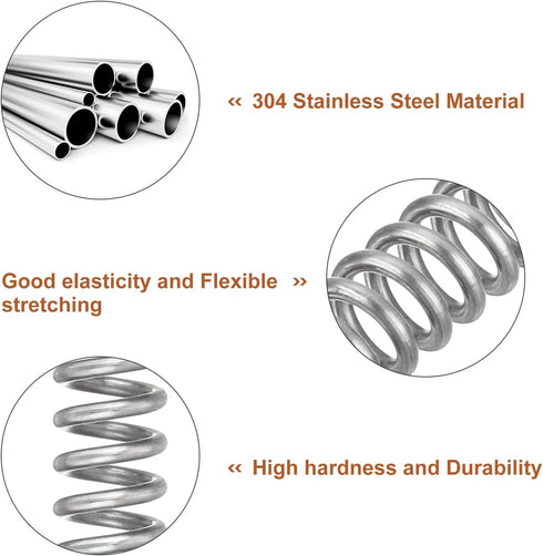 uxcell 5Pcs Compression Spring, 0.039" Wire Diameter, 0.24" OD, 1.97" Free Length, 304 Stainless Steel