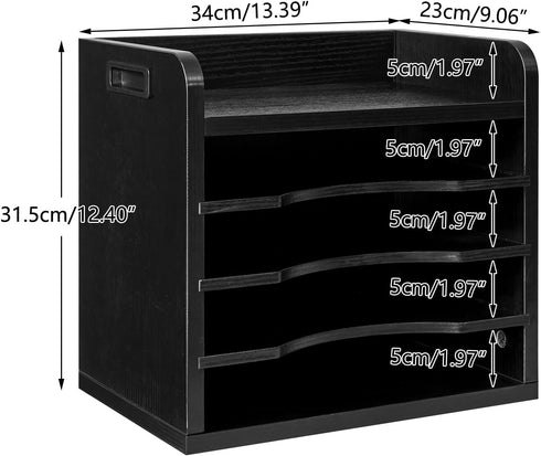 YMYNY Desktop File Organizer with Handle, Document Letter Mail Tray Sorter, 5 Tiers Paper Holder for School Home